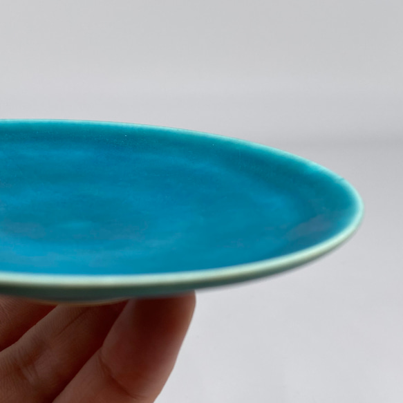 青釉豆盤φ10.7cm 第5張的照片