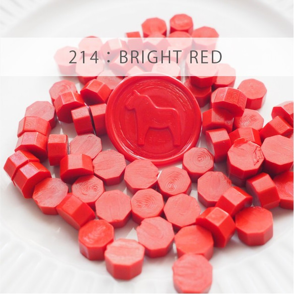 214：BRIGHT RED シーリングワックス ピル レッド系【単色35g：約100粒】 1枚目の画像