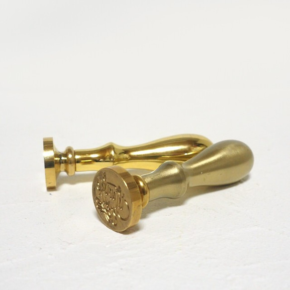 918:【HANDLE】シーリングスタンプ用　METALIC HANDLE【MAT GOLD】 4枚目の画像