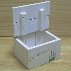 ラベンダー柄の木製ウォールボックス 3枚目の画像
