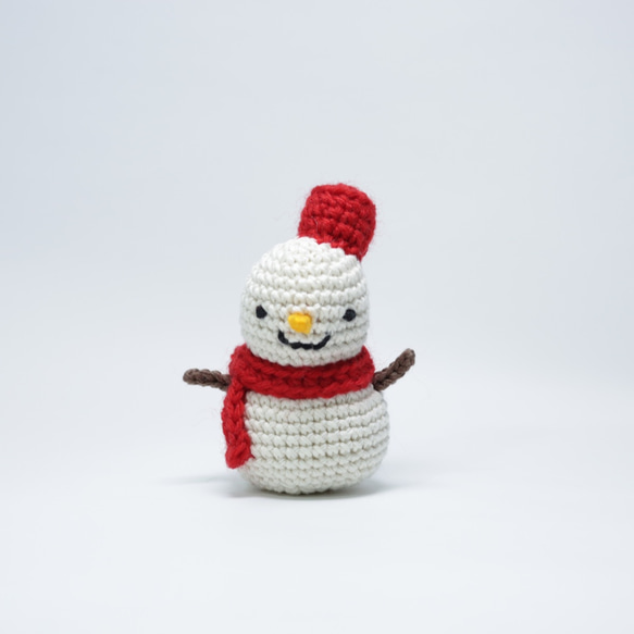 【クリスマス】雪だるまのあみぐるみ 1枚目の画像
