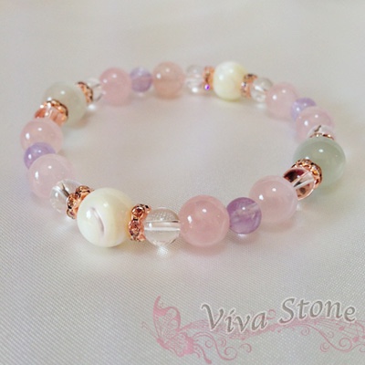 マザーオブパール＊ムーンストーン＊ローズクォーツ【受注製作】