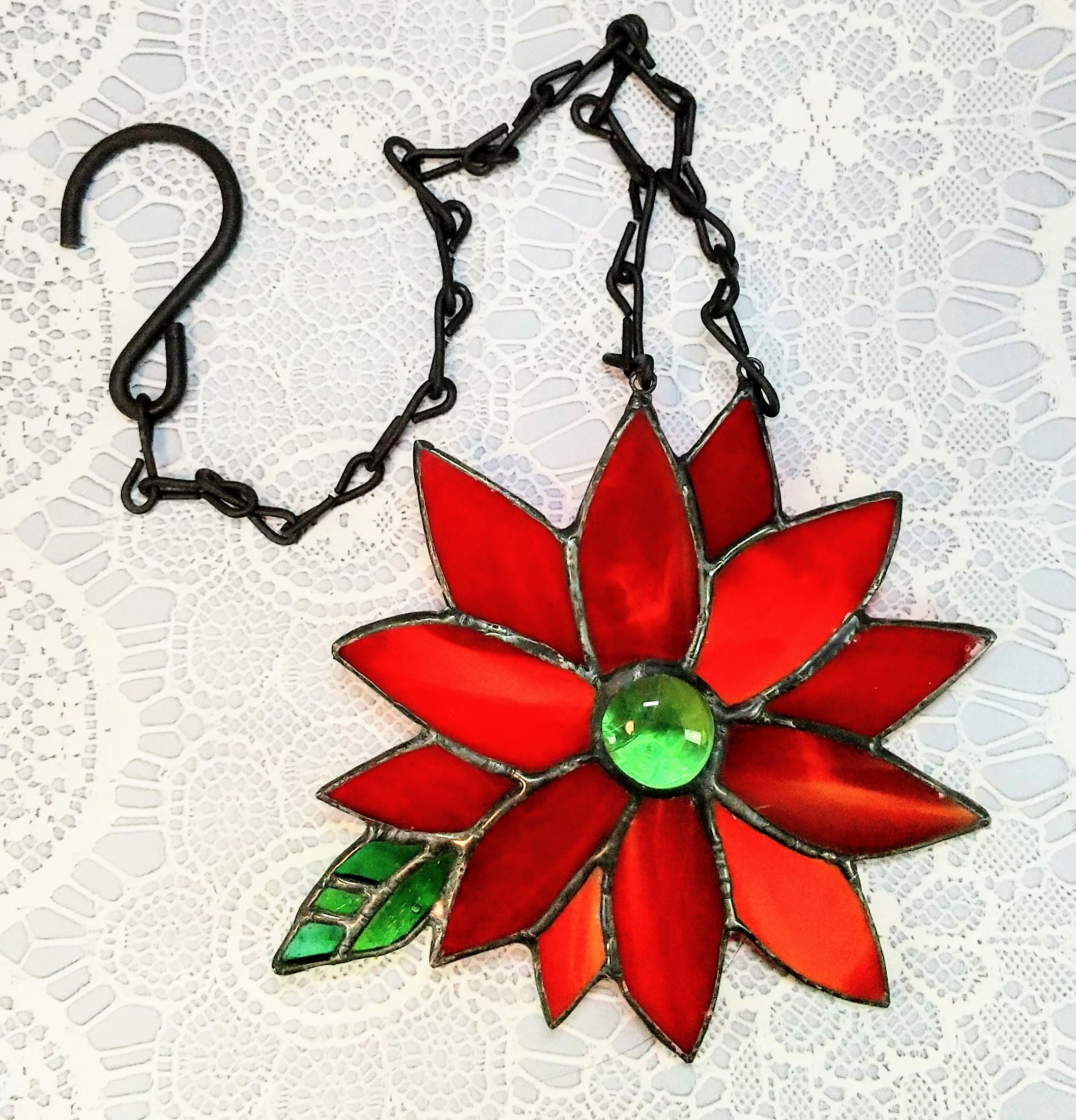 サンキャッチャー♡ハンドメイド「パープルピンクのステンドグラス♡」