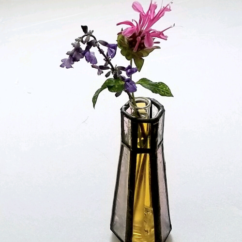 ステンドグラス＊試験管付き一輪挿し 一輪挿し・花瓶・花器