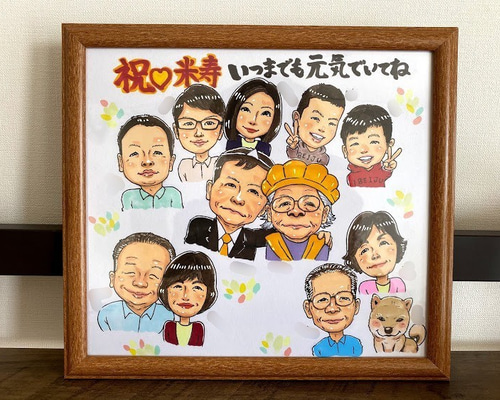 似顔絵 ー大人数☆ 絵画 ぴんくぶた※クリーマ閉鎖／要ネット検索