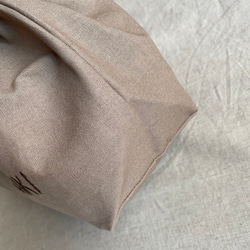入園入学グッズ　綿麻キャンバス生地ベージュ×ブラウン 2枚目の画像