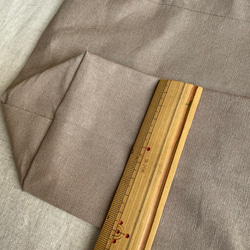 入園入学グッズ　綿麻キャンバス生地ベージュ×ブラウン 4枚目の画像