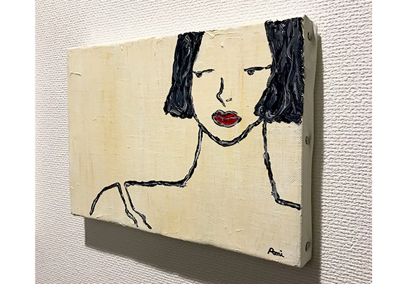 油絵 SMサイズ 原画 「肩の傷」 oilpainting キャンバス シンプル おしゃれ 女の子 インテリア 3枚目の画像