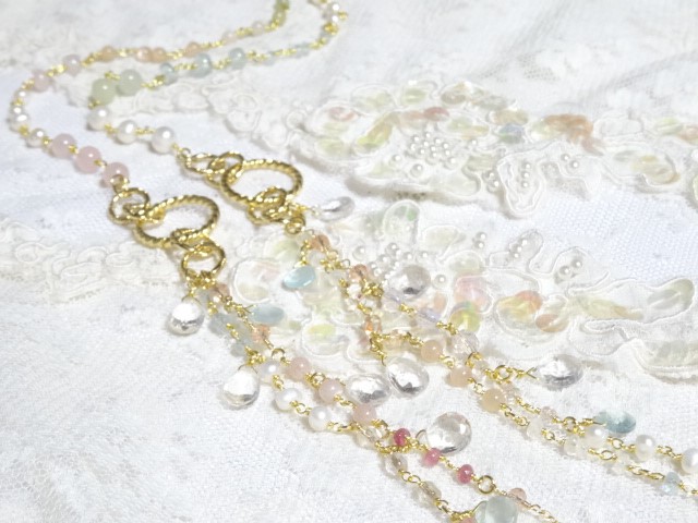 春色彩りロングネックレス