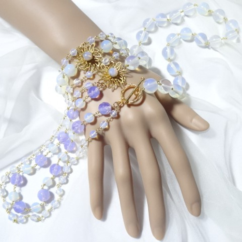 オパールセントガラス(シンセティックオパール)ビーズの