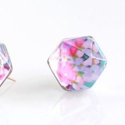 creema限定》 桜 14kgf宝石ピアス(イヤリング可) ピアス（スタッド・一