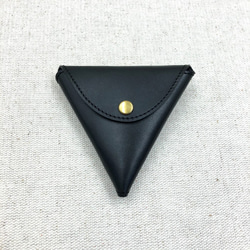三角形のコインケース　栃木レザー 5枚目の画像