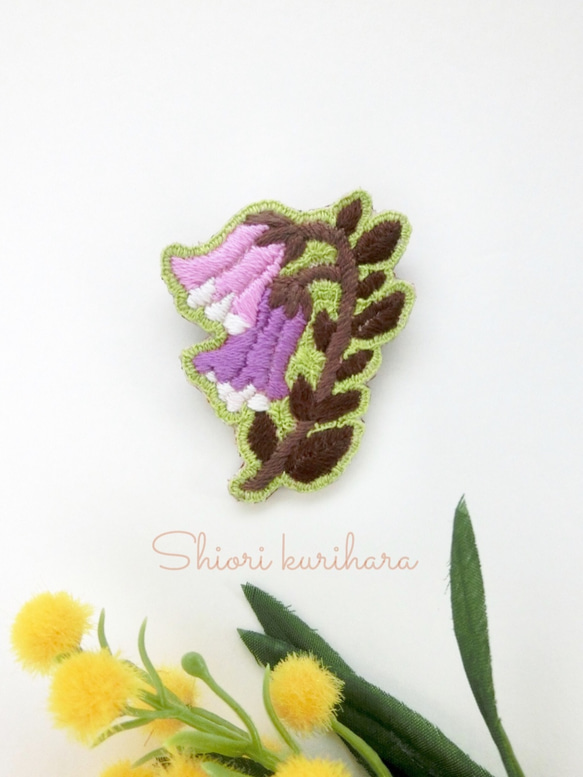 カンパニュラ（起源）の 刺繍ブローチ ブローチ shiori k 通販