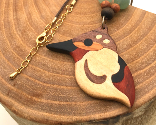 木象嵌 カワセミのペンダント ネックレス・ペンダント 工房モクラメ