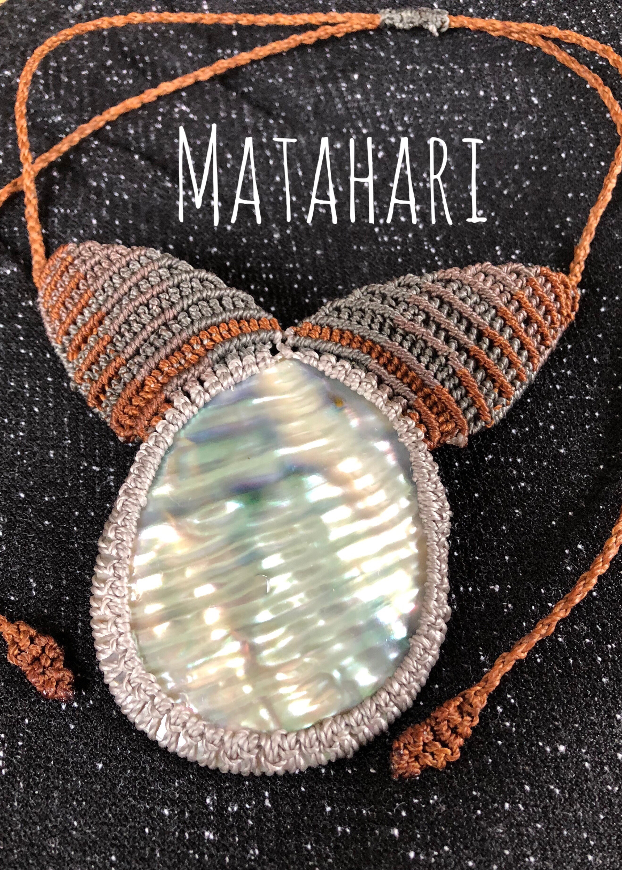 輝き 、ボリューム素敵すぎる大きなアバロン自然の不思議！ナチュラルに輝くネクレスマクラメ編み