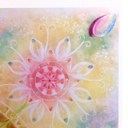 【ポストカード】太陽の花 　★選べる3枚《メッセージ付》ヒーリング　曼荼羅　癒し　パステルアート 4枚目の画像
