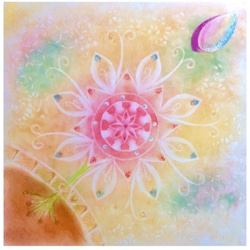 【ポストカード】太陽の花 　★選べる3枚《メッセージ付》ヒーリング　曼荼羅　癒し　パステルアート 8枚目の画像