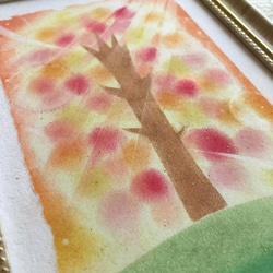 【絵画】実りの季節《ポストカード+おまけ付》 自然　木　秋　収穫　癒し　ヒーリング パステルアート 4枚目の画像