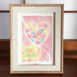 《SOLD》【絵画】ハートの万華鏡桜 9枚目の画像