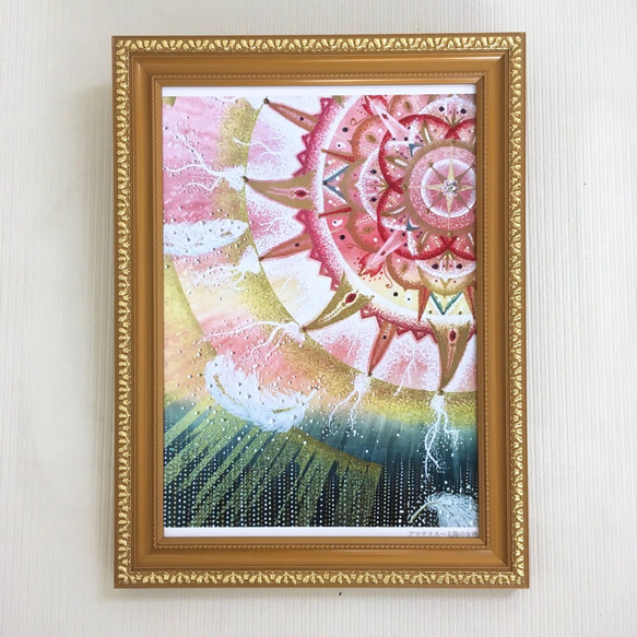 【A4ポスター】アマテラス〜太陽の女神《ポストカード+おまけ付》天照大御神　エネルギー　曼荼羅アート 7枚目の画像