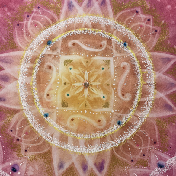 【絵画】コズミック曼荼羅《ポストカード+おまけ付》パステル　曼荼羅アート　宇宙　神秘 3枚目の画像