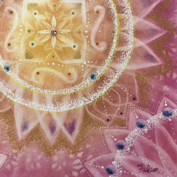 【絵画】コズミック曼荼羅《ポストカード+おまけ付》パステル　曼荼羅アート　宇宙　神秘 4枚目の画像