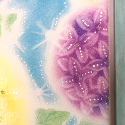 【絵画】光のあじさい《ポストカード+おまけ付》パステルアート　花　紫陽花　癒し 4枚目の画像