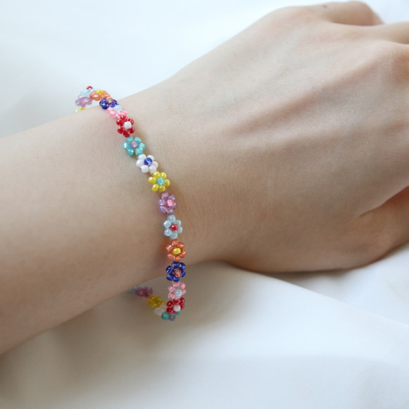送料無料* colorful＊9色お花ブレスレット＊ ブレスレット room700
