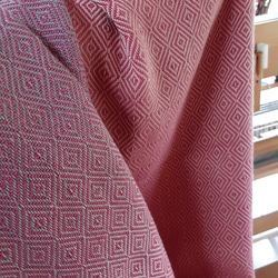 手織りロングマフラー (コットン、カシミヤ) 3枚目の画像