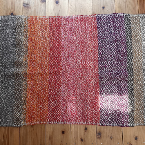 新品手紡ぎ手織りラグ