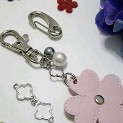 【 再販売 】Flower  Key  holder  A  silver 3枚目の画像