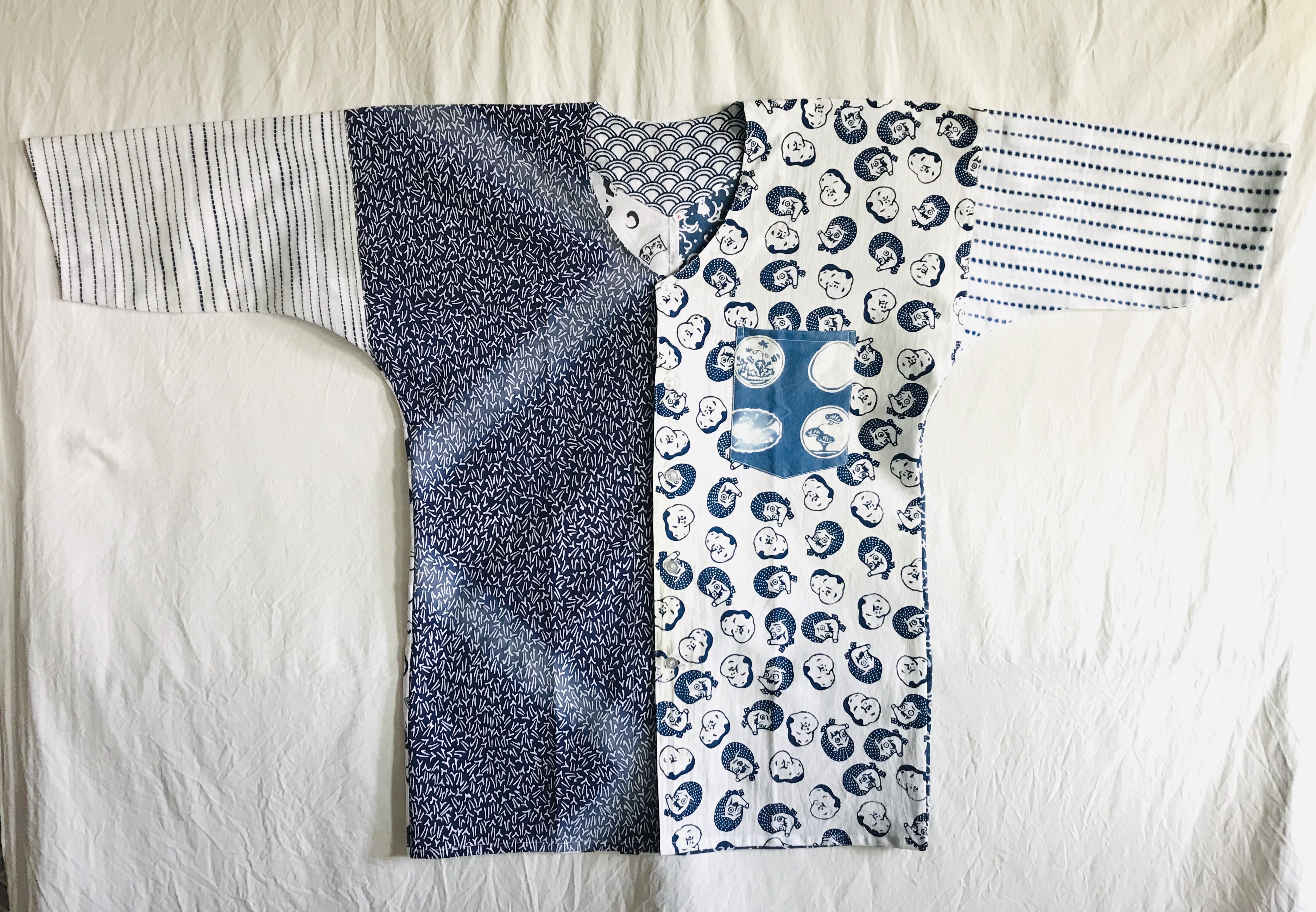 ★幸さま＊専用　鯉口シャツ2枚　福招き猫手ぬぐい komesihci5_yst-046