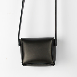 Zemoneni 手作りの黒牛革 私のミニブラックの小さな四角いバッグ 10枚目の画像