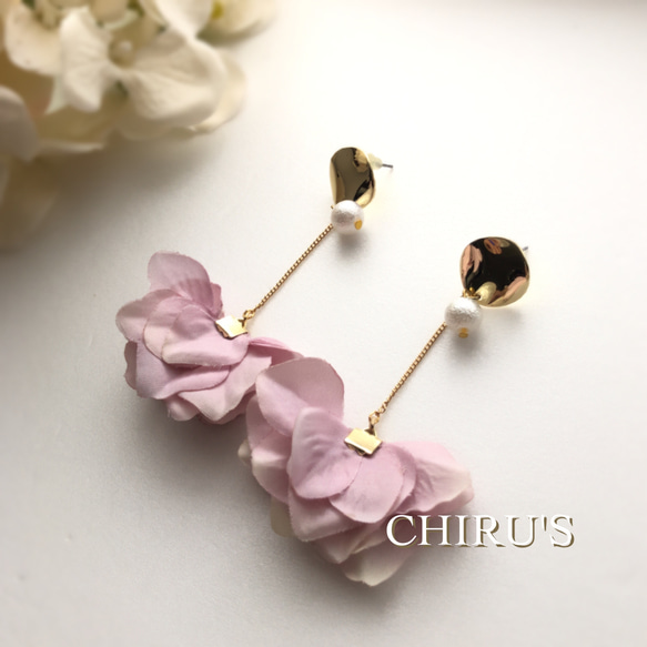 109＊ビオラ×紫陽花 ピアス/イヤリング ビオラピアス 痛くない