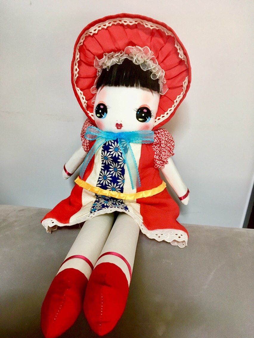 文化人形 ママー人形 昭和レトロ風 頭巾ちゃん ハンドメイド