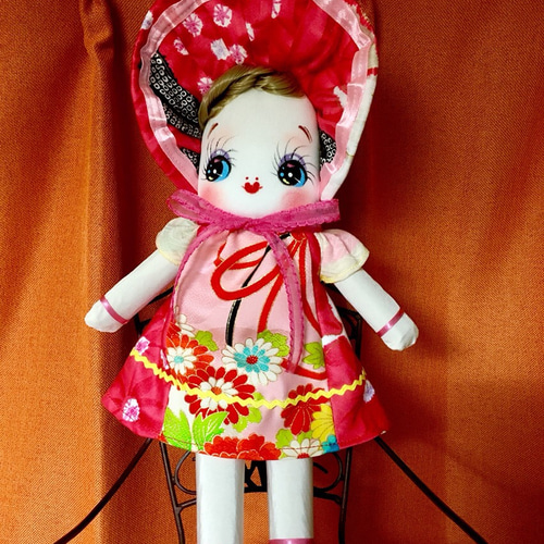 最終　アンティークドール文化人形レトロ座り市松のままごとセットジャンクジャーナル Yachi doll* 文化人形◇らんさん◇35㎝ その他人形 ママー文化堂