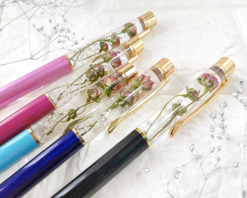 ハーバリウムボールペン♡♡ブラック極小薔薇 ハーバリウムボールペン♡♡ブラック極小薔薇 【公式通販】