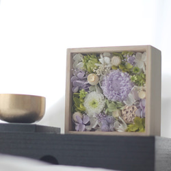 フルールcube”明日香”プリザーブドフラワー仏花とお線香のお供えセット　 5枚目の画像