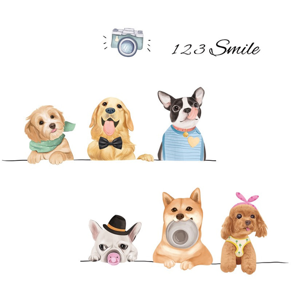 M88ウォールステッカー アート犬　可愛いワンちゃんシール  壁紙 インテリア 5枚目の画像