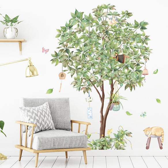 M97ウォールステッカー【幸せの木】植物 剥がせるシート DIYインテリア壁紙 1枚目の画像