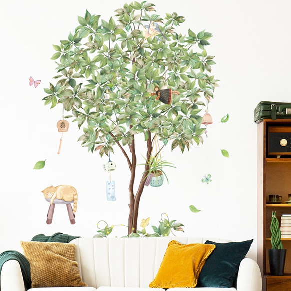 M97ウォールステッカー【幸せの木】植物 剥がせるシート DIYインテリア壁紙 2枚目の画像