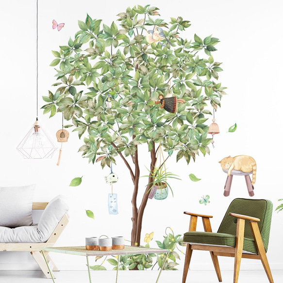 M97ウォールステッカー【幸せの木】植物 剥がせるシート DIYインテリア壁紙 3枚目の画像