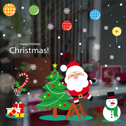 M245ウォールステッカー クリスマス パーティー 雪だるま　トナカイ 飾り付け 2枚目の画像