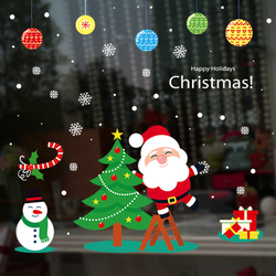 M245ウォールステッカー クリスマス パーティー 雪だるま　トナカイ 飾り付け 3枚目の画像