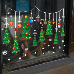 M248ウォールステッカー クリスマス パーティー雪だるま クリスマスツリー飾り付け 1枚目の画像
