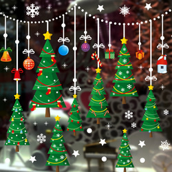 M248ウォールステッカー クリスマス パーティー雪だるま クリスマスツリー飾り付け 2枚目の画像
