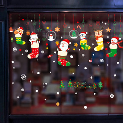 M256ウォールステッカー クリスマス パーティー 雪だるま　トナカイ 飾り付け 窓 シート 剥がせる シール 2枚目の画像