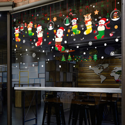 M256ウォールステッカー クリスマス パーティー 雪だるま　トナカイ 飾り付け 窓 シート 剥がせる シール 5枚目の画像