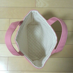 【お値下げ】帆布のシンプルトートバッグ（ピンク） 2枚目の画像