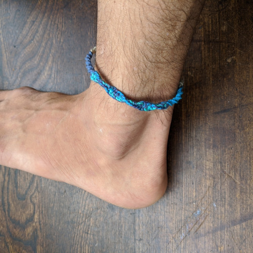 麻のミサンガ 【足首 男女兼用】 アンクレット kAnata 通販 10481281